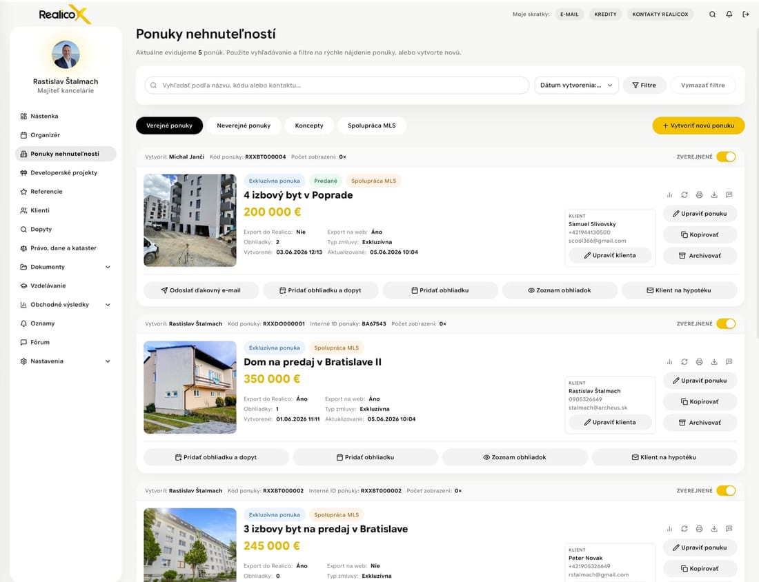 Realico X listings